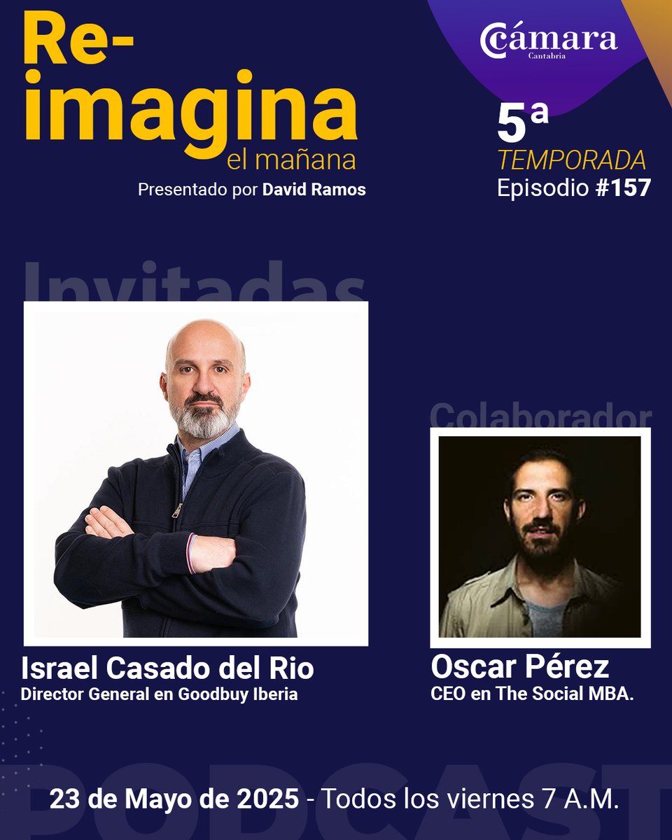 Cámara de Comercio de Cantabria (@camaracantabria) on Twitter photo 🎙️ Nuevo episodio de #ReimaginaElMañana
🗣️ Israel Casado, Director General en #GoobuyIberia, habla de #ComercioOnline y cómo aprovecharse de las plataformas dominantes para vender más
🗣️ <a href="/OscarPerezHola/">Óscar Pérez Marcos</a> habla del curso "Conectar para educar"
🎧 spoti.fi/45h6WRP 🎙️ Nuevo episodio de #ReimaginaElMañana
🗣️ Israel Casado, Director General en #GoobuyIberia, habla de #ComercioOnline y cómo aprovecharse de las plataformas dominantes para vender más
🗣️ <a href="/OscarPerezHola/">Óscar Pérez Marcos</a> habla del curso "Conectar para educar"
🎧 spoti.fi/45h6WRP