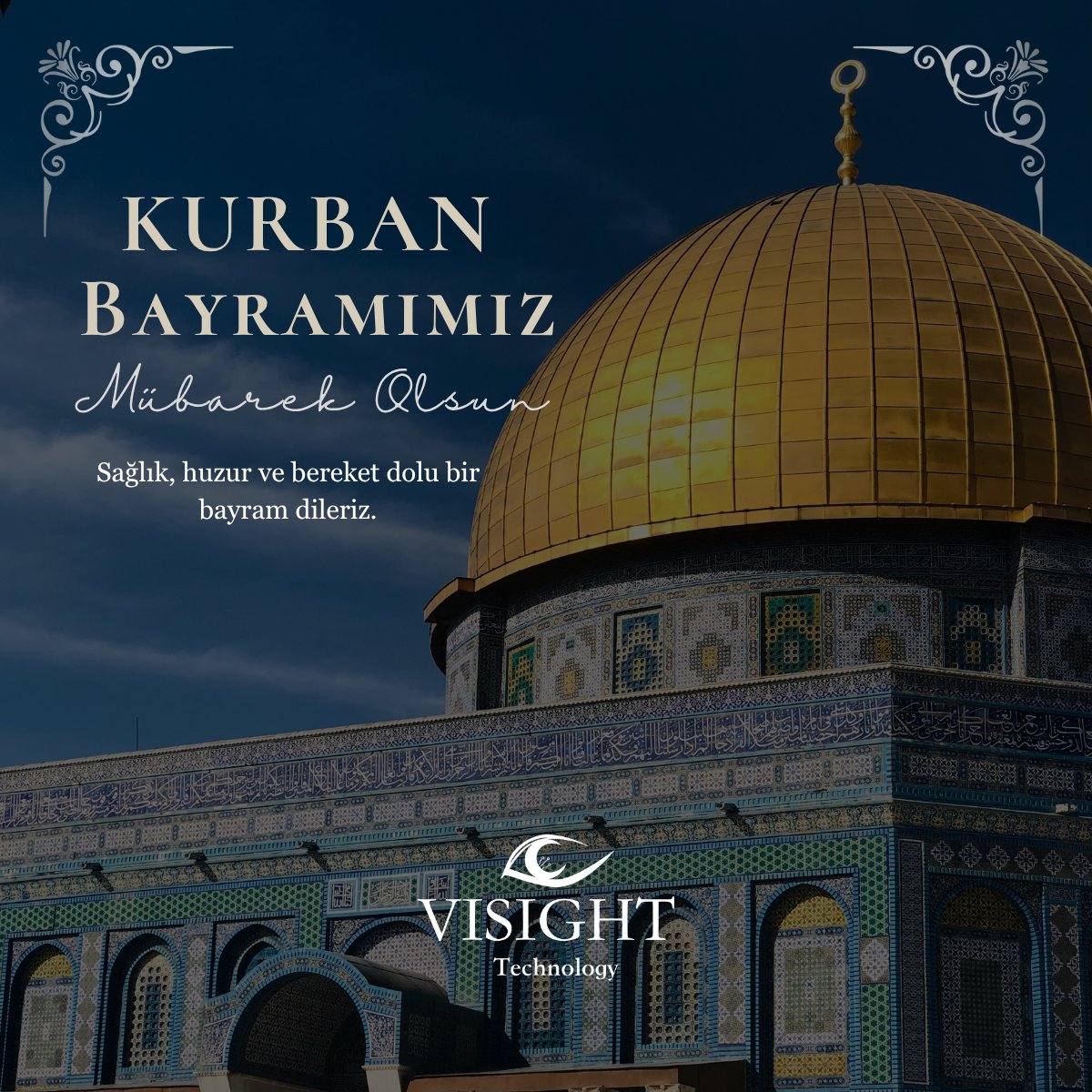Sevdiklerinizle birlikte sağlık, huzur ve bereket dolu bir Kurban Bayramı dileriz.

Paylaşmanın, dayanışmanın ve kardeşliğin bereketini hep birlikte hissedeceğimiz nice bayramlara ulaşmamız dileğiyle.

#KurbanBayramı #VISIGHT