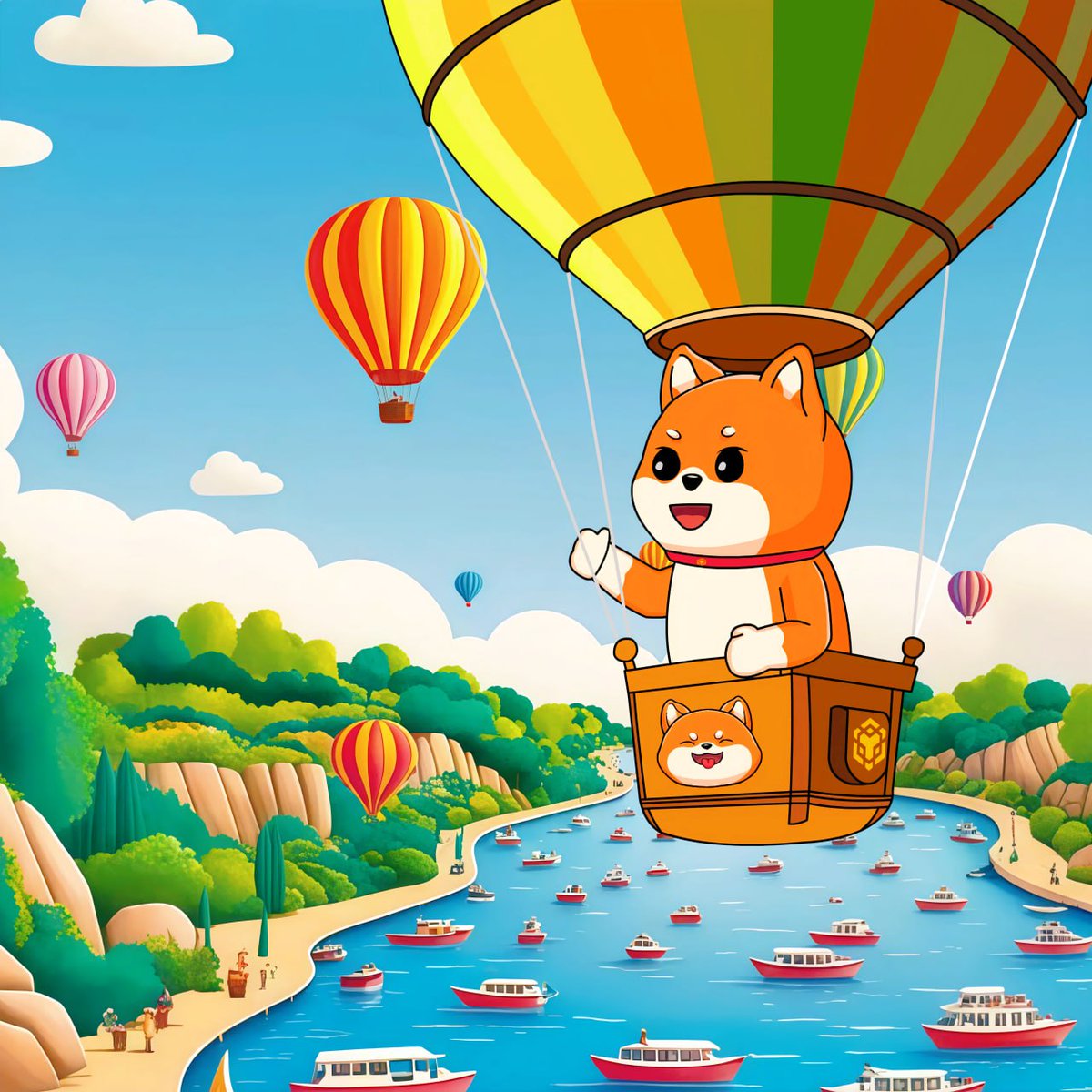 $Roro waves from a hot air balloon 😎

soaring with <a href="/BNBCHAIN/">BNB Chain</a>  towards a glorious future!  

What are you waiting for? Join our adventure! 🎈