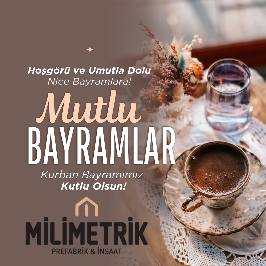 MilimetrikPrefa's tweet photo. Bayramlar, sevginin ve dostluğun en güzel anlarını paylaştığımız, birbirimize daha sıkı sarıldığımız özel zamanlardır. 

Sevdiklerinizle geçireceğiniz bu güzel günler, hayatınızın en kıymetli anıları olsun.
#Kurban Bayramı’nız kutlu olsun!
#KurbanBayramımızMübarekOlsun https://t.co/6yRvziJEhp