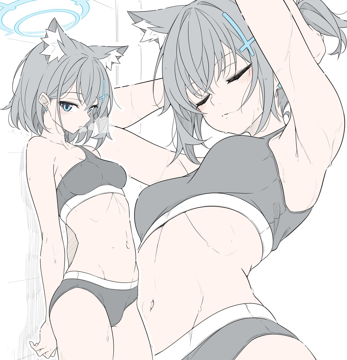 砂狼シロコ(ブルアカ) 「#24時間でフォロワー何人増えるかチャレンジ Will it happen? A」|ちこせわとのイラスト
