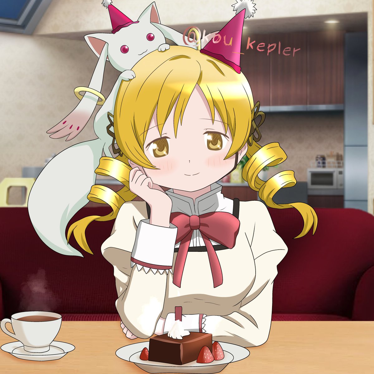 Kou_Kepler's tweet image. Happy birthday, mami tomoe (her birthday was yesterday, but I just finished it) 👀✨

#madoka_magica 
#dibujodigital 
#anime