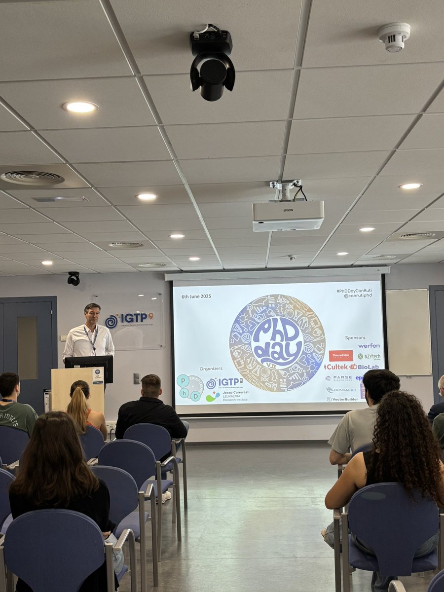Welcome to the VII PhD Day of Can Ruti Campus🤩 

Dr. Evarist Feliu (IJC) and Dr. Jordi Barretina (IGTP) are in charge of the institutional welcome to start the day