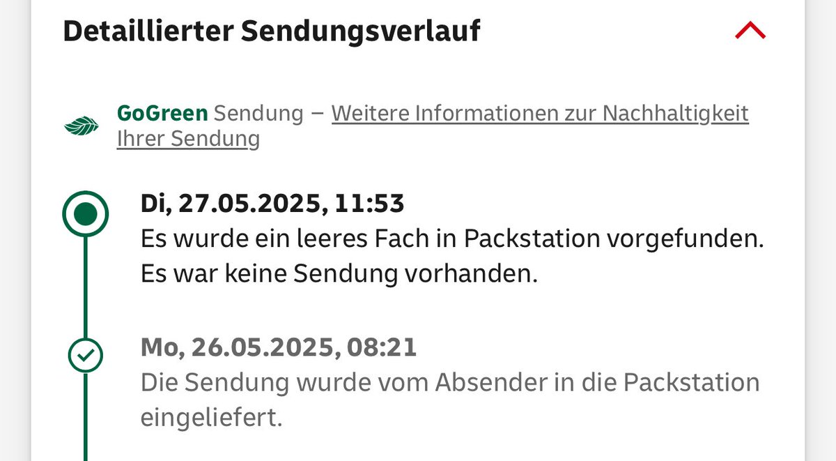 AitschPi (@aitschpi) on Twitter photo Retoure über Packstation, Versandstatus: Fach war leer.
Tipp vom heimischen Postboten:
Dort wurden einige Stationen aufgebrochen.
Erstaunlich:
Genau an diesem einen Fach sind (jetzt) Spuren zu sehen.
Ohne den Tipp hätte ich nun ein Problem.
Warum dieser Status, <a href="/DeutschePostDHL/">Deutsche Post und DHL News</a> Retoure über Packstation, Versandstatus: Fach war leer.
Tipp vom heimischen Postboten:
Dort wurden einige Stationen aufgebrochen.
Erstaunlich:
Genau an diesem einen Fach sind (jetzt) Spuren zu sehen.
Ohne den Tipp hätte ich nun ein Problem.
Warum dieser Status, <a href="/DeutschePostDHL/">Deutsche Post und DHL News</a>