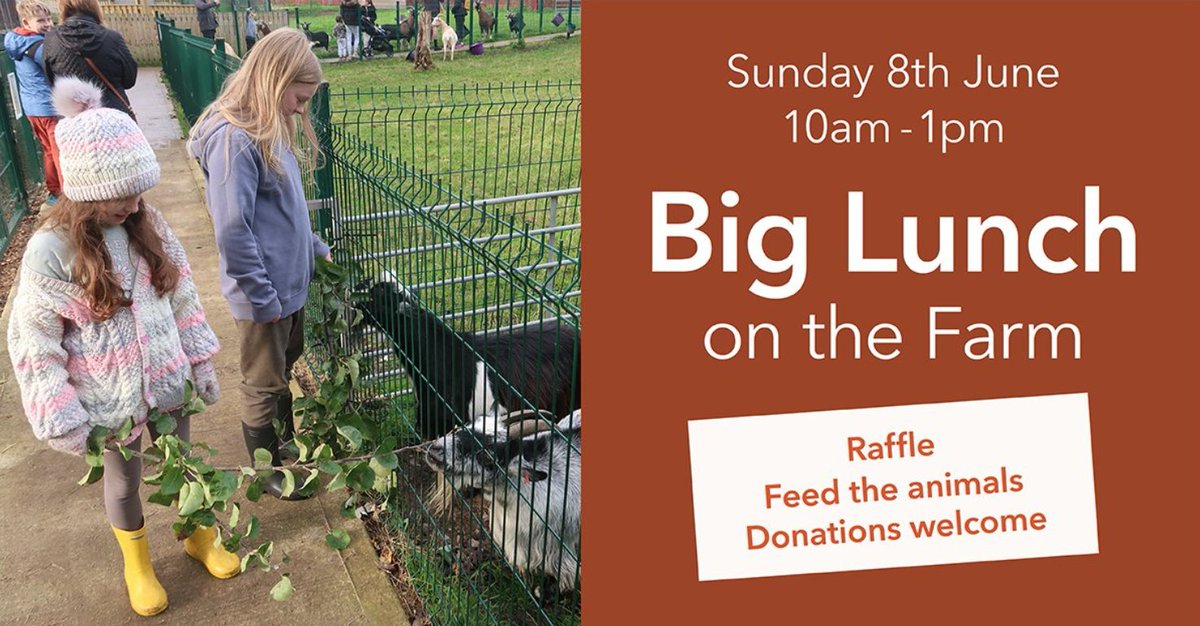 📢THIS SUNDAY 
📍School Farm – Co-op Academy Bebington     

Join us for a fun day at the school farm with a raffle, refreshments, animal feeding and the chance to meet our animals - bring your friends and family, everyone's welcome! 

#TheBigLunch
