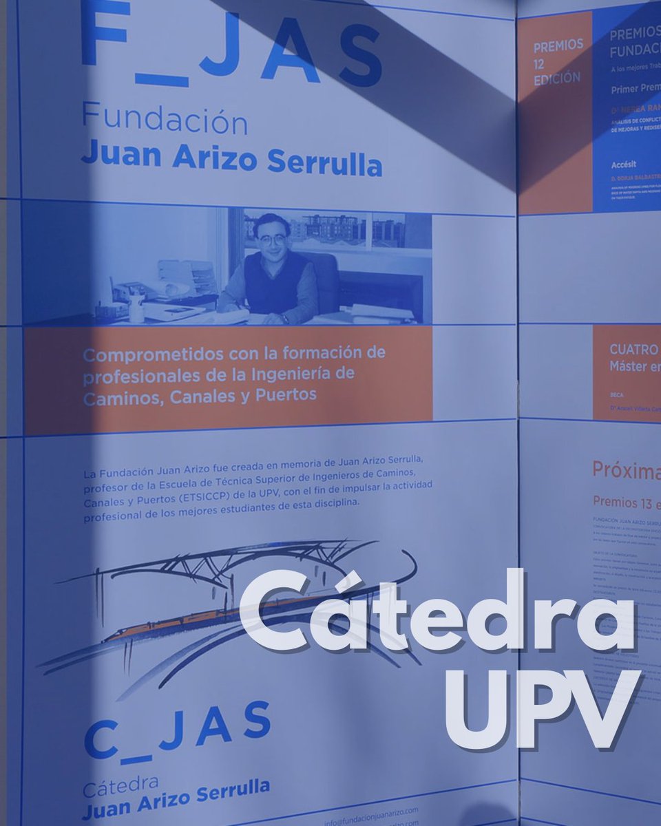 🔵Desde la Fundación nos involucramos en muchas iniciativas y premios dirigidas a estudiantes del sector de la ingeniería civil, dentro de la #CátedraFundaciónJuanArizo, inscrita a @caminosupv @upv. Accede al link y participa en las próximas convocatorias 
fundacionjuanarizo.com/index.php/cate…