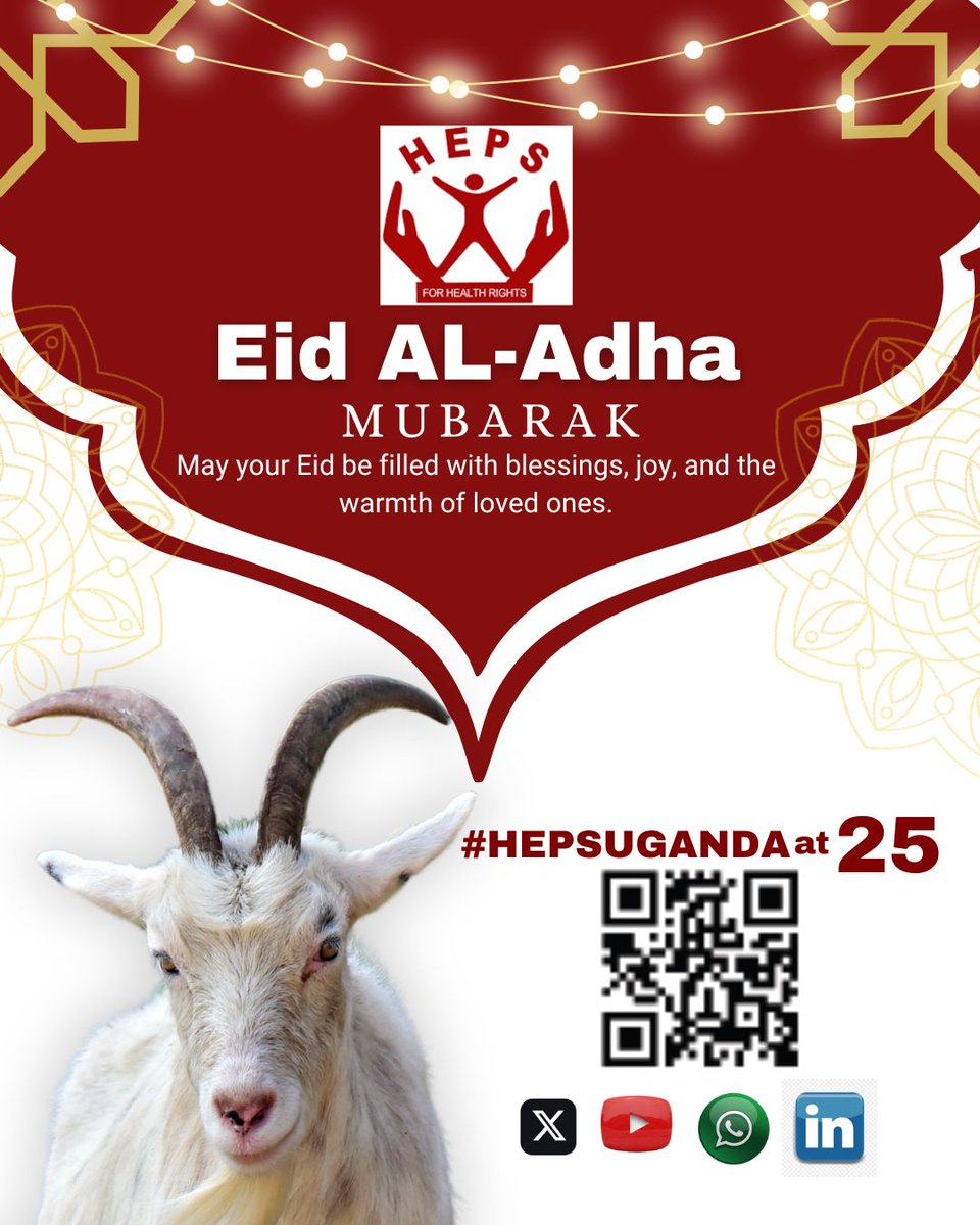 Eid al-Adha Mubarak from all of us at #HEPSUGANDAat25
As we mark this season of reflection, sacrifice, and generosity, we extend our warmest wishes to you and your loved ones and friends.
In this special year as @HEPSUGANDA celebrates 25 Years of Impact, Celebrating Progress,