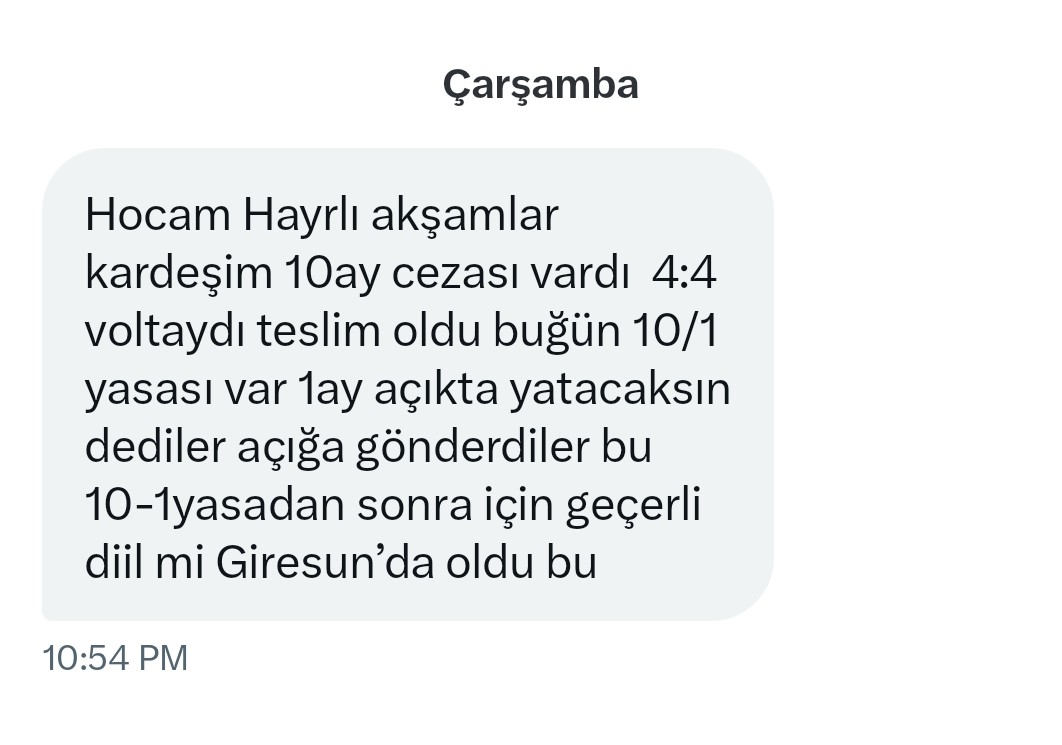 İnfaz hakimlikleri kafaya göre takılıyor 
Teslim olunca kapalı yerine açığa almışlar. Lehe bir uygulama. 
Ancak 1/10 nereden çıktı?
Yeni suçlar için uygulanacak maddeyi kesin hükme uygulamış