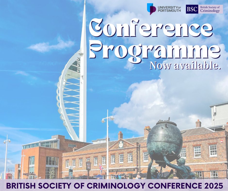 British Society of Criminology Conference 2025 (@bscportsmouth25) on Twitter photo We can't wait for you to join us at the BSC Conference in July. We've got four days packed with excellent plenary sessions, panels and presentations.
The full conference programme has now been emailed to registered attendees.
#BSCC2025 <a href="/BritSocCrim/">British Criminology</a> We can't wait for you to join us at the BSC Conference in July. We've got four days packed with excellent plenary sessions, panels and presentations.
The full conference programme has now been emailed to registered attendees.
#BSCC2025 <a href="/BritSocCrim/">British Criminology</a>