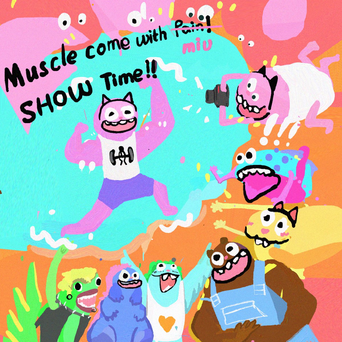 Happy Friday, Miuuus! 💪🌸
#pentecostsunday it’s muscle showtime!

Strong muscles, strong minds.
Strong disciples, strong #Miuuu cult. 😼✨

#PLUR