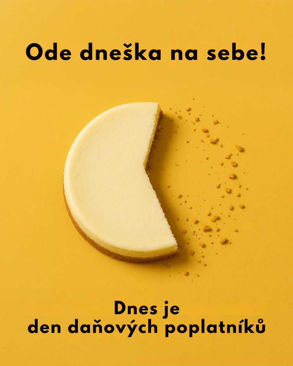 inlistcz's tweet photo. Dobré ráno, dnes je Den daňových poplatníků!

Celých 156 dní jsme v České republice pracovali a podnikali na pokrytí letošních veřejných výdajů. Teprve od dnešního dne začínáme vydělávat sami na sebe. https://t.co/z3Pn0nbHMo
