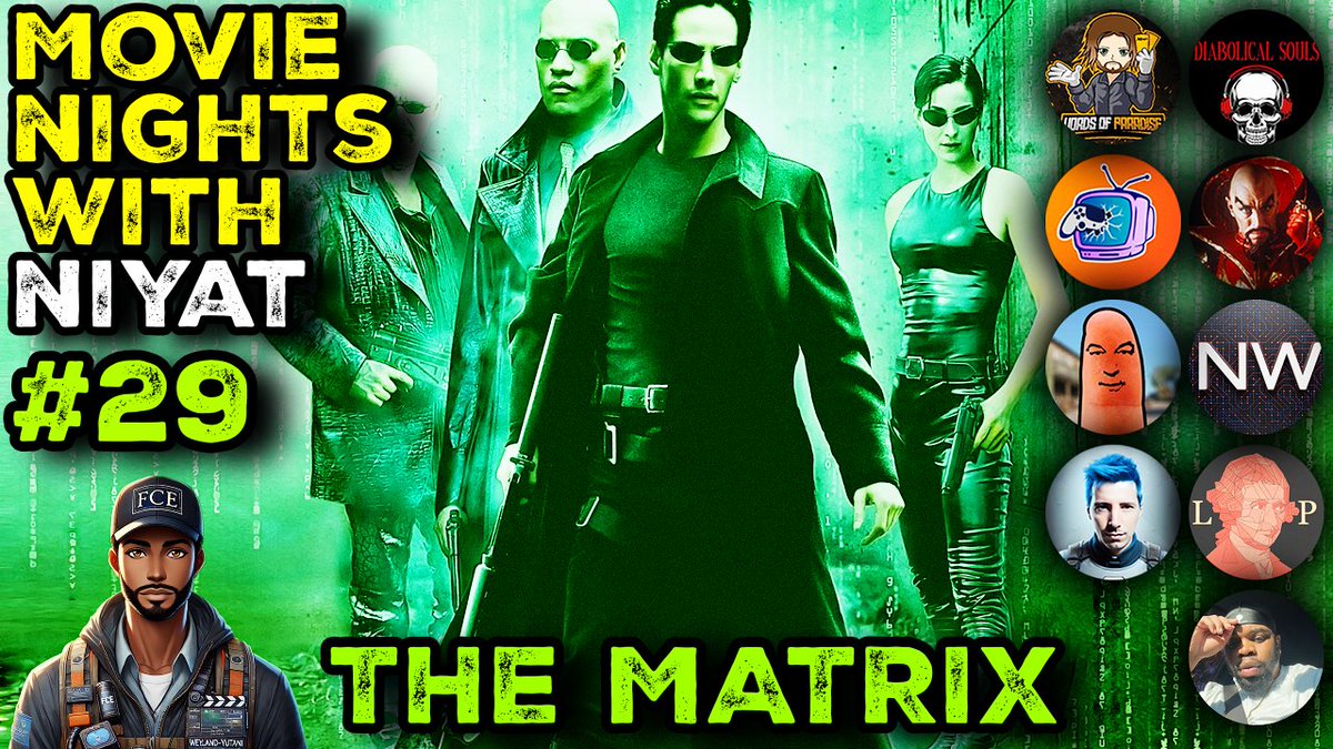 FilmComicsExplained (@fcexplained) on Twitter photo Tonight, we're exploring THE MATRIX (1999) at 8:00 pm EST.youtube.com/live/frKAJojuu… ... I'll be joined by <a href="/BoltTheWord/">Words Of Paradise</a> <a href="/DiabolicalSouls/">DIABOLICAL SOULS Presents</a> <a href="/HoldMyDualShock/">HoldMyDualShock</a> <a href="/EmperorGoodwin/">Emperor Jay Goodwin</a> <a href="/MGBootyClap/">Alec Baldwin's Finger 1️⃣9️⃣9️⃣</a> <a href="/NERDWARS222/">NERDWARS</a> <a href="/moviecynicYT/">The Movie Cynic</a> <a href="/PlatoonPod/">The Little Platoon</a> <a href="/khaliltooshort/">Kaida 🌊</a> Tonight, we're exploring THE MATRIX (1999) at 8:00 pm EST.youtube.com/live/frKAJojuu… ... I'll be joined by <a href="/BoltTheWord/">Words Of Paradise</a> <a href="/DiabolicalSouls/">DIABOLICAL SOULS Presents</a> <a href="/HoldMyDualShock/">HoldMyDualShock</a> <a href="/EmperorGoodwin/">Emperor Jay Goodwin</a> <a href="/MGBootyClap/">Alec Baldwin's Finger 1️⃣9️⃣9️⃣</a> <a href="/NERDWARS222/">NERDWARS</a> <a href="/moviecynicYT/">The Movie Cynic</a> <a href="/PlatoonPod/">The Little Platoon</a> <a href="/khaliltooshort/">Kaida 🌊</a>