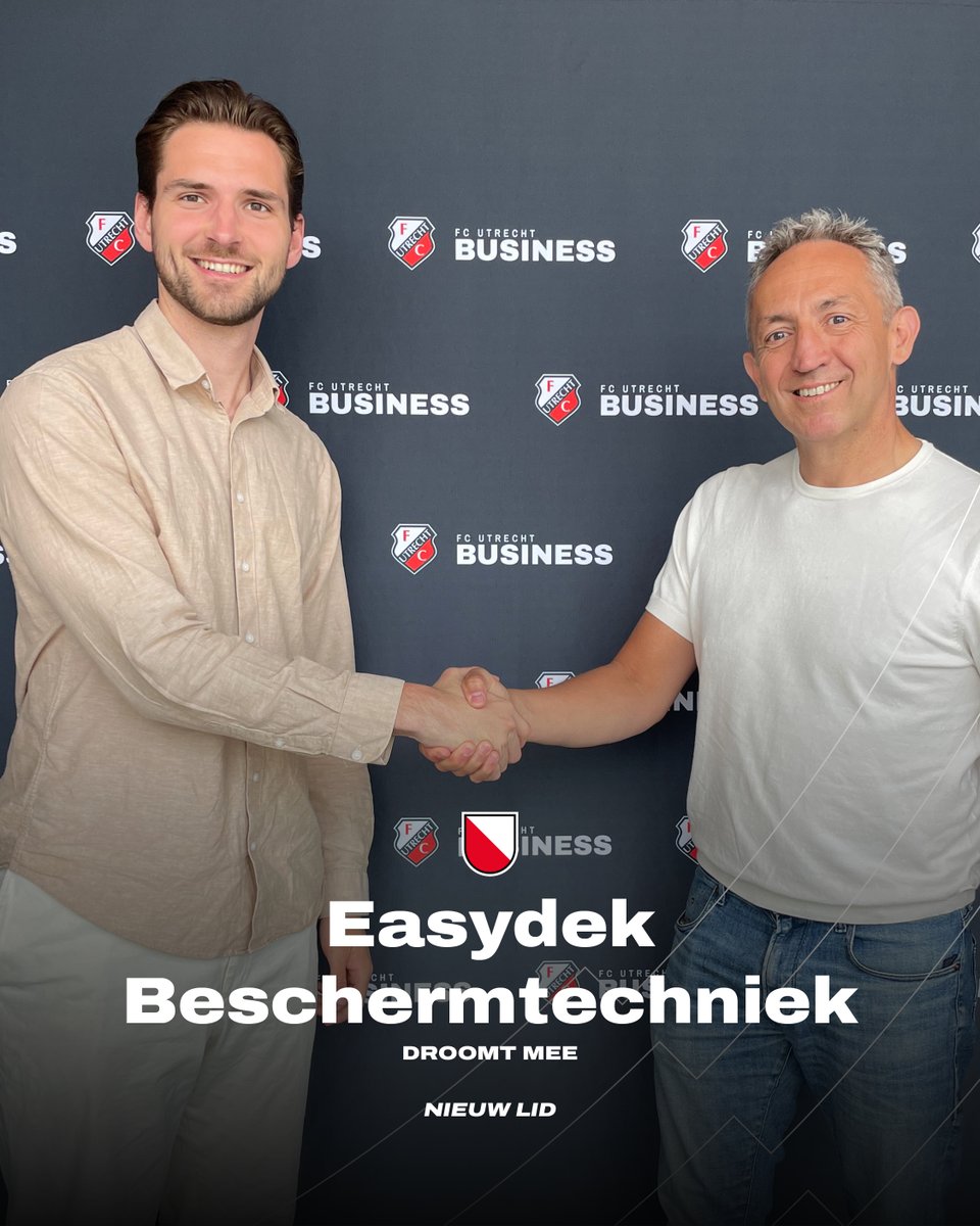 ✍️ Easydek Beschermtechniek sluit vanaf seizoen 2025/2026 aan bij het zakelijke netwerk van FC Utrecht. Het bedrijf neemt plaats in de ’t Wed &amp; Waard.

#FCUtrecht #BusinessClub #Utrecht