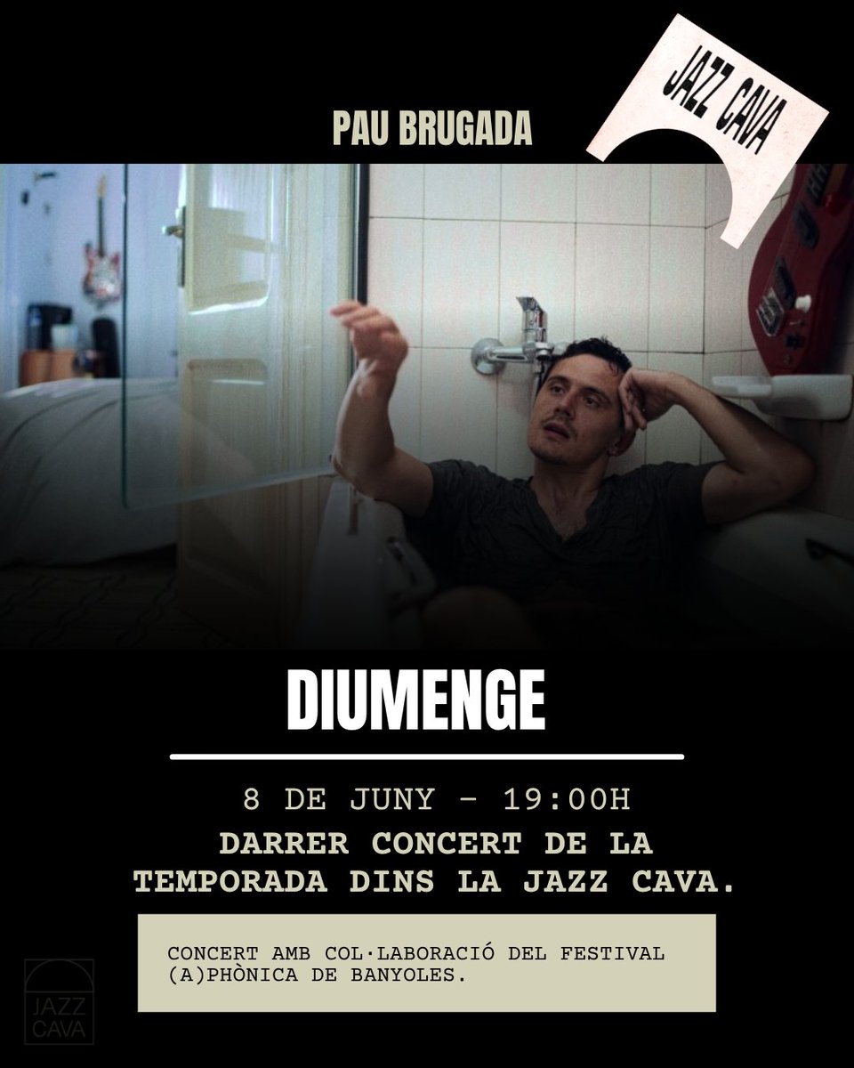 Darrer concert de la temporada dins la Jazz Cava. Pau Brugada a les 19h!
Entrada a 10€, gratuït pels socis/es!
jazzcava.com/concert/354/pa…