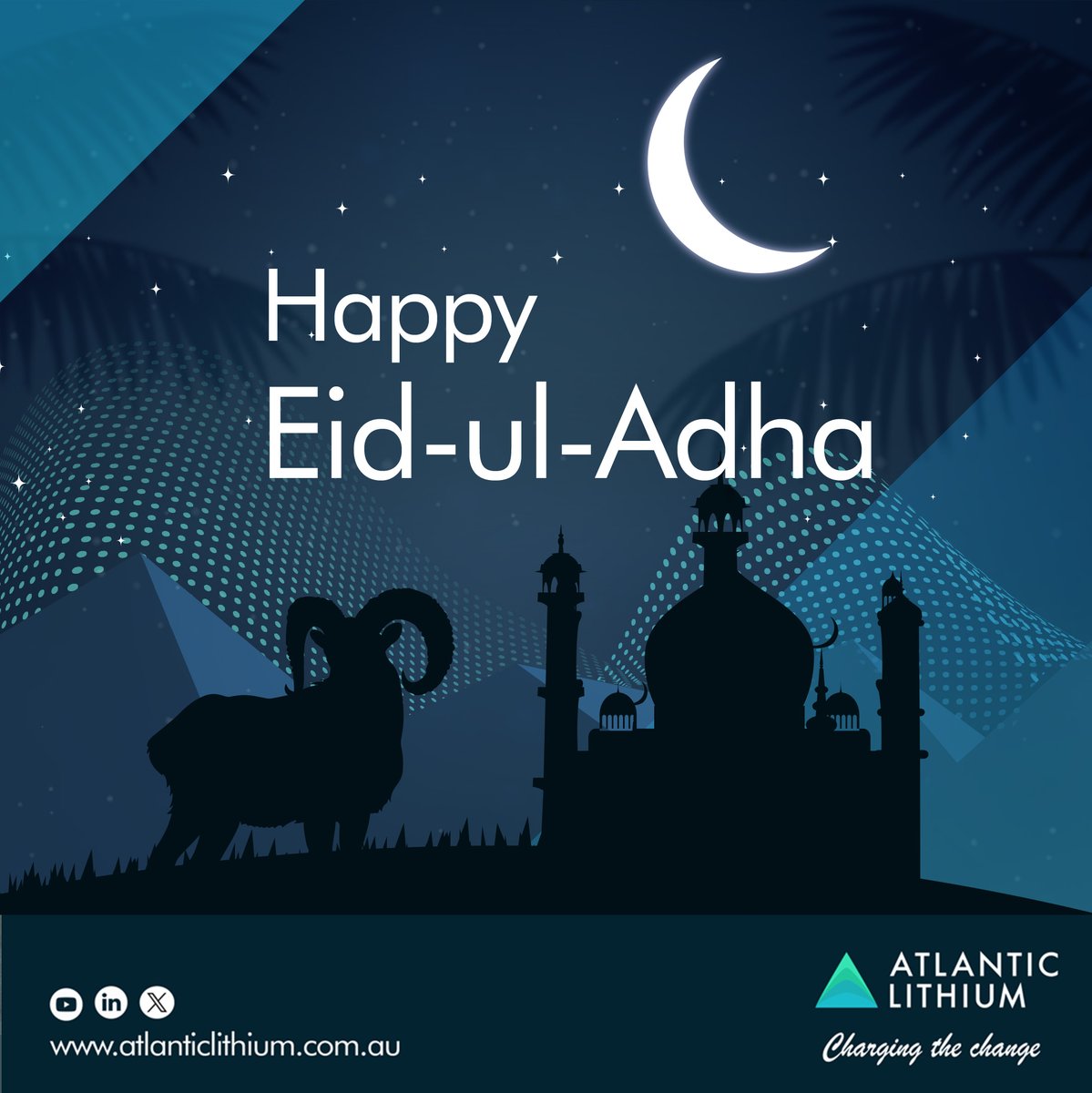Wishing a happy and peaceful Eid-ul-Adha to all those celebrating! #EidMubarak

#ALL #A11 $A11 #ALLGH $ALLIF #Lithium #Ghana #Mining