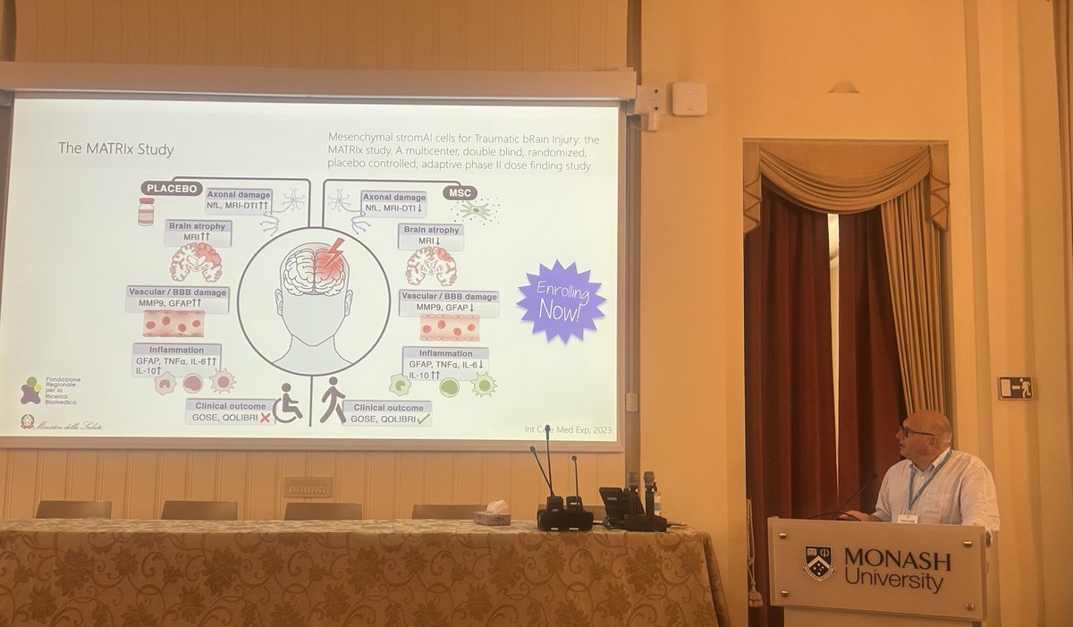 Prof Carol Hodgson (@chodgsonanzicrc) on Twitter photo <a href="/Dr_Cit/">Giuseppe Citerio</a> #PratoICM25 speaking about novel use of mesenchymal stromal cells in acute TBI to improve outcomes <a href="/Dr_Cit/">Giuseppe Citerio</a> #PratoICM25 speaking about novel use of mesenchymal stromal cells in acute TBI to improve outcomes