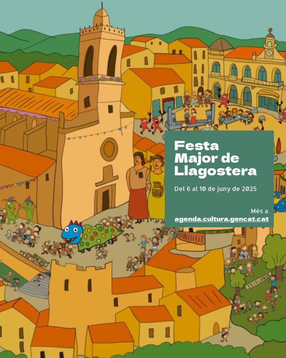 Agenda Cultural de Catalunya (@agendacultura) on Twitter photo 🎉 Els carrers de Llagostera ja llueixen les millors gales per la Festa Major! 🚩✨
📆 Fins al 10 de juny
🗣️ Pregó amb <a href="/MeepleLlagoster/">Meeple Llagostera</a>
🎤 Concert amb La Fúmiga
🎭 'La Niña Bonita' amb <a href="/enpeyu/">Peyu</a>
🌸 34è concurs-exposició de flors
<a href="/llagosteraldia/">Ajuntament de Llagostera</a>
agenda.cultura.gencat.cat/content/agenda… 🎉 Els carrers de Llagostera ja llueixen les millors gales per la Festa Major! 🚩✨
📆 Fins al 10 de juny
🗣️ Pregó amb <a href="/MeepleLlagoster/">Meeple Llagostera</a>
🎤 Concert amb La Fúmiga
🎭 'La Niña Bonita' amb <a href="/enpeyu/">Peyu</a>
🌸 34è concurs-exposició de flors
<a href="/llagosteraldia/">Ajuntament de Llagostera</a>
agenda.cultura.gencat.cat/content/agenda…