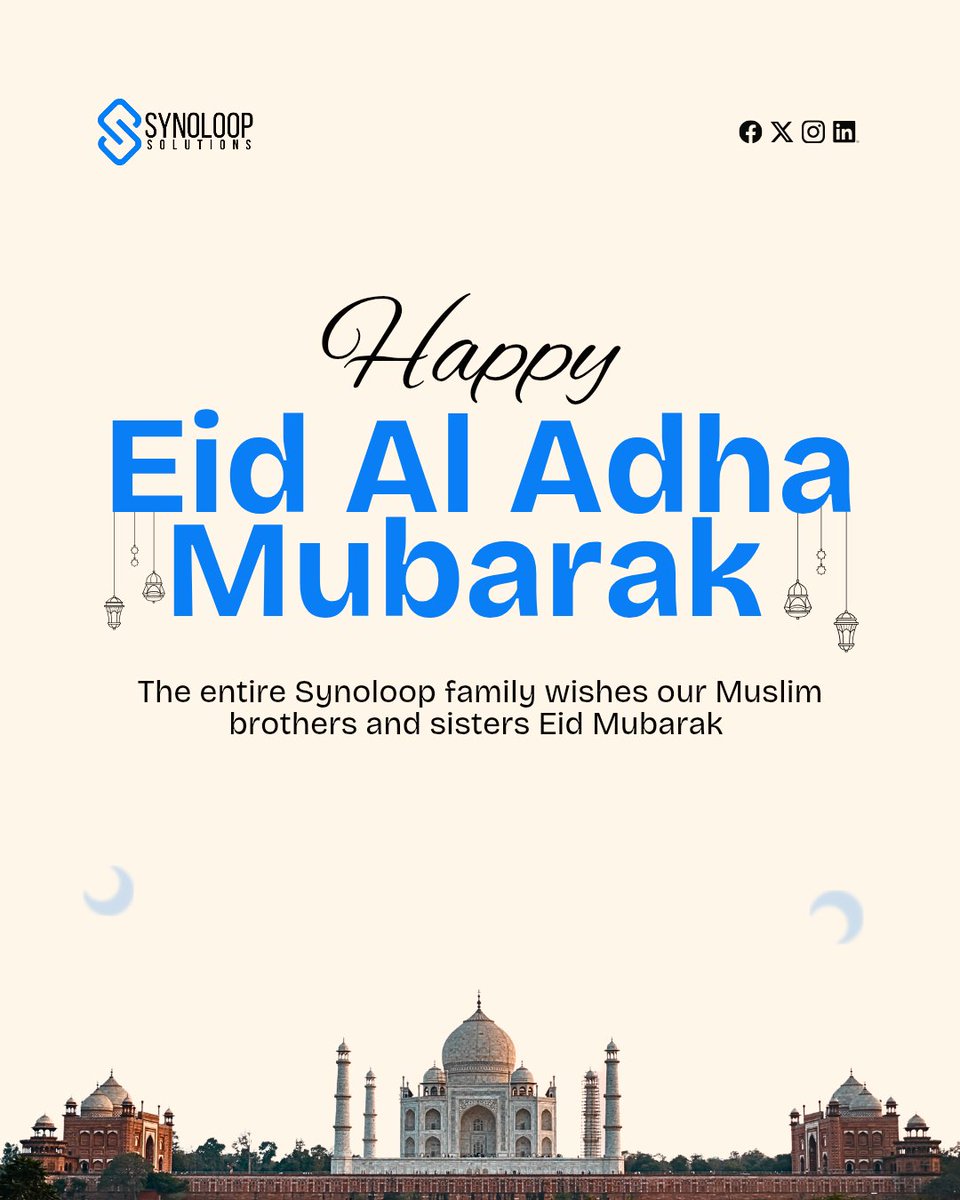 dammafroshest's tweet image. 🌙 Eid Mubarak from all of us at Synoloop Solutions!
Wishing you joy, peace, and prosperity this festive season.
Thank you for being a valued part of our journey. 🤝✨
#EidMubarak #SynoloopSolutions #Eid2025