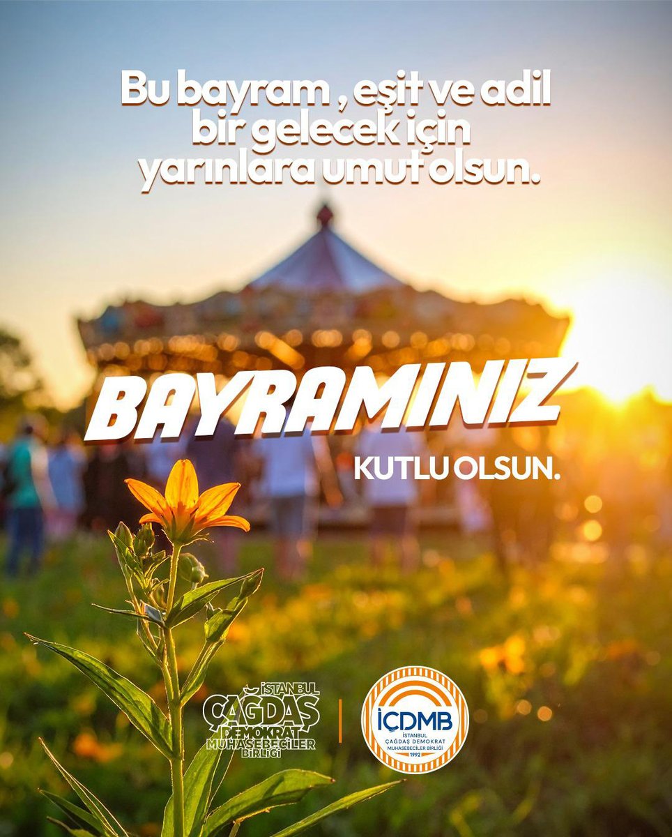 Bu bayram, eşit ve adil bir gelecek için yarınlara umut olsun.
İyi Bayramlar

#İyiBayramlar #İÇDMB #BizBugünüz