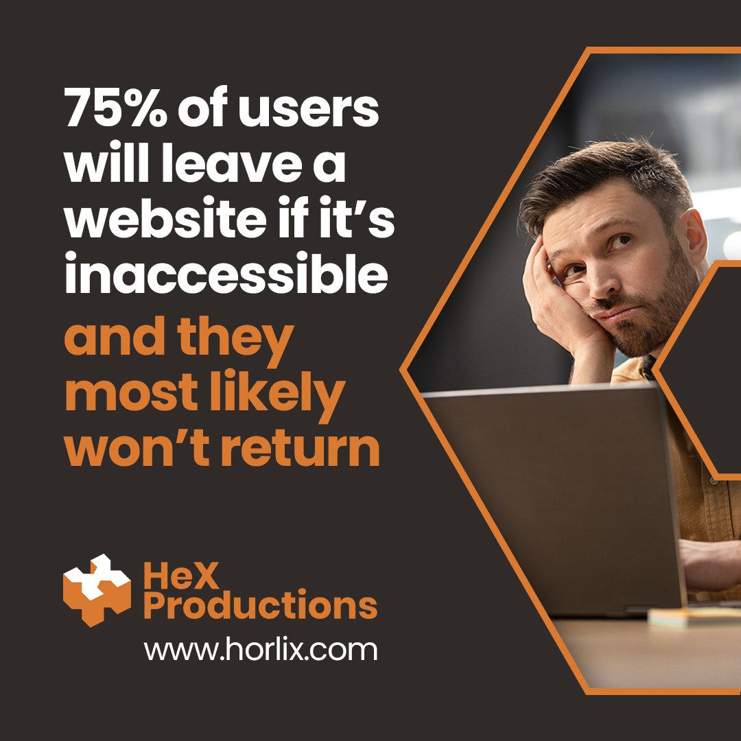 75% of users will leave a website if it’s inaccessible.

Anyone who has a website wants their platform to be simple to use and provide a positive online experience. Digital accessibility helps you to achieve this, enhancing the user experience for everyone.

#A11y #Accessibility