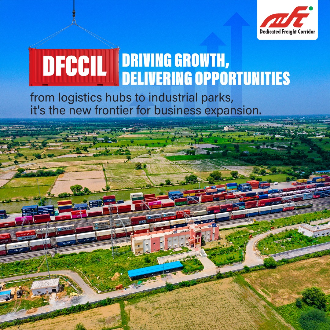 dfccil_india's tweet photo. DFCCIL: Powering India's Economic Corridors
Seamless freight connectivity from ports to production units, DFCCIL is enabling faster and more reliable cargo movement—fueling industrial growth and investment across the country.
#DFCCIL #EngineeringSpeed #EnablingChange #IndianRailways #Logistics #Infrastructure #IndiaGrowth #TransformingTransportation #gamechanger