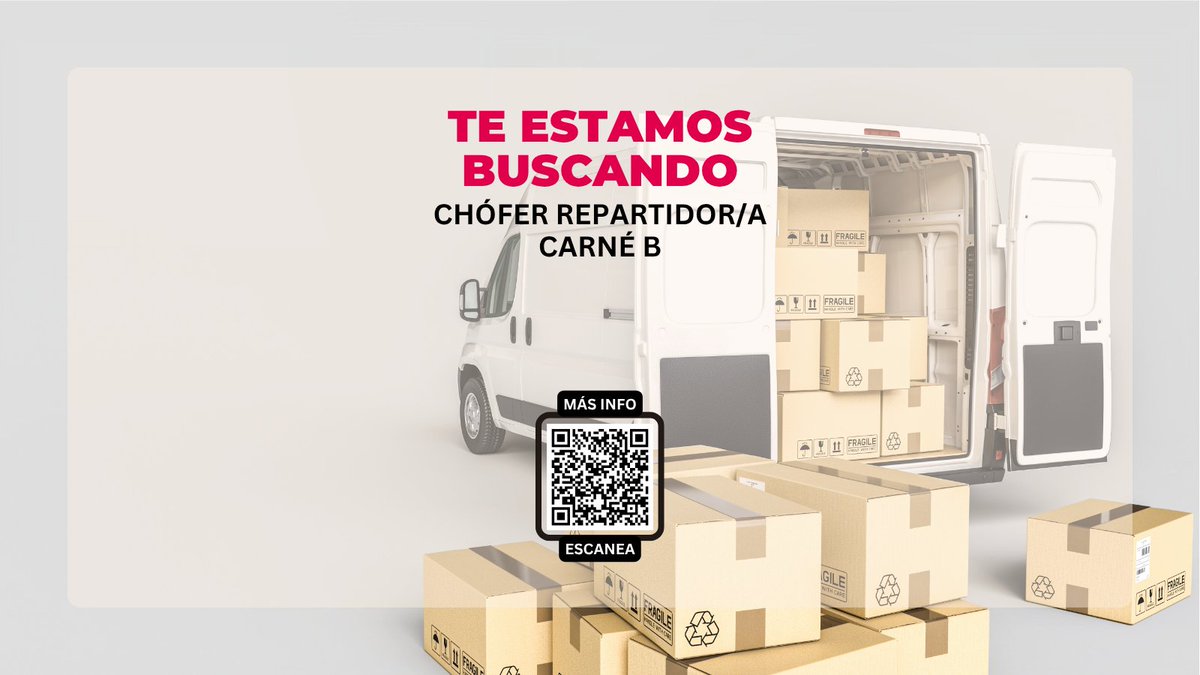 🚚 ¡Se busca Chofer Repartidor/a!
📦 Reparto de pedidos por Galicia
🚗 Carné B | 🕓 Jornada completa desde las 4:00 h
📍 Polígono San Cibrao📩 ¡Inscríbete y empieza ya!
#Empleos