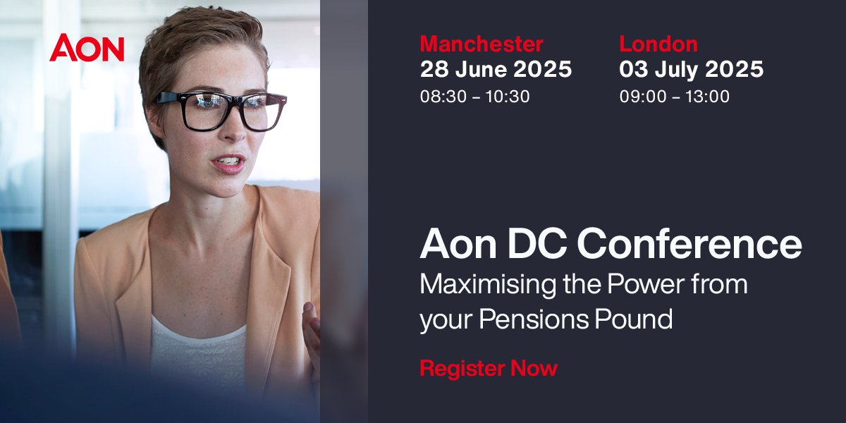 If you are involved in running a DC scheme, this is the one event you cannot afford to miss as we explore how to deliver better outcomes from DC pensions.

aon.io/3HrszVC