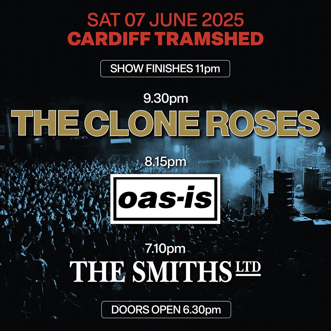 The Clone Roses (@thecloneroses) on Twitter photo Cardiff 🏴 Running Order for tomorrow <a href="/TramshedCF/">Tramshed Cardiff</a> still a few tickets left grab them from thecloneroses.co.uk See you there 🍋 Cardiff 🏴 Running Order for tomorrow <a href="/TramshedCF/">Tramshed Cardiff</a> still a few tickets left grab them from thecloneroses.co.uk See you there 🍋