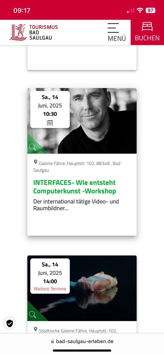 Small workshop to give away some knowledge and mainly have fun with computers, motion capture and #genart 

Please share - it's free for the youth. 

bad-saulgau-erleben.de/kalender/veran…