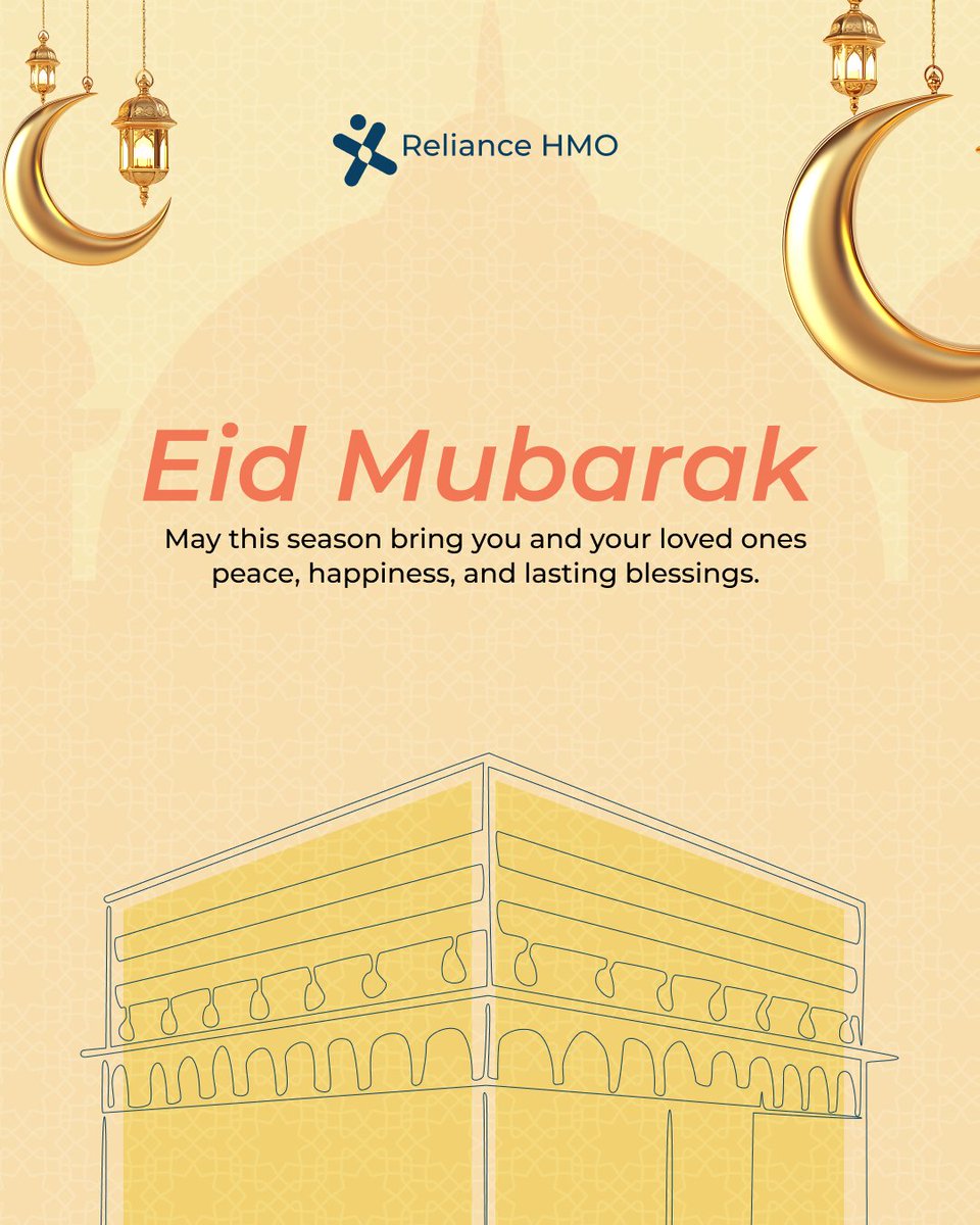 Eid Mubarak from all of us at Reliance HMO. May this blessed season bring you prosperity and abundance.

#EidCelebrations #EidMubarak2025