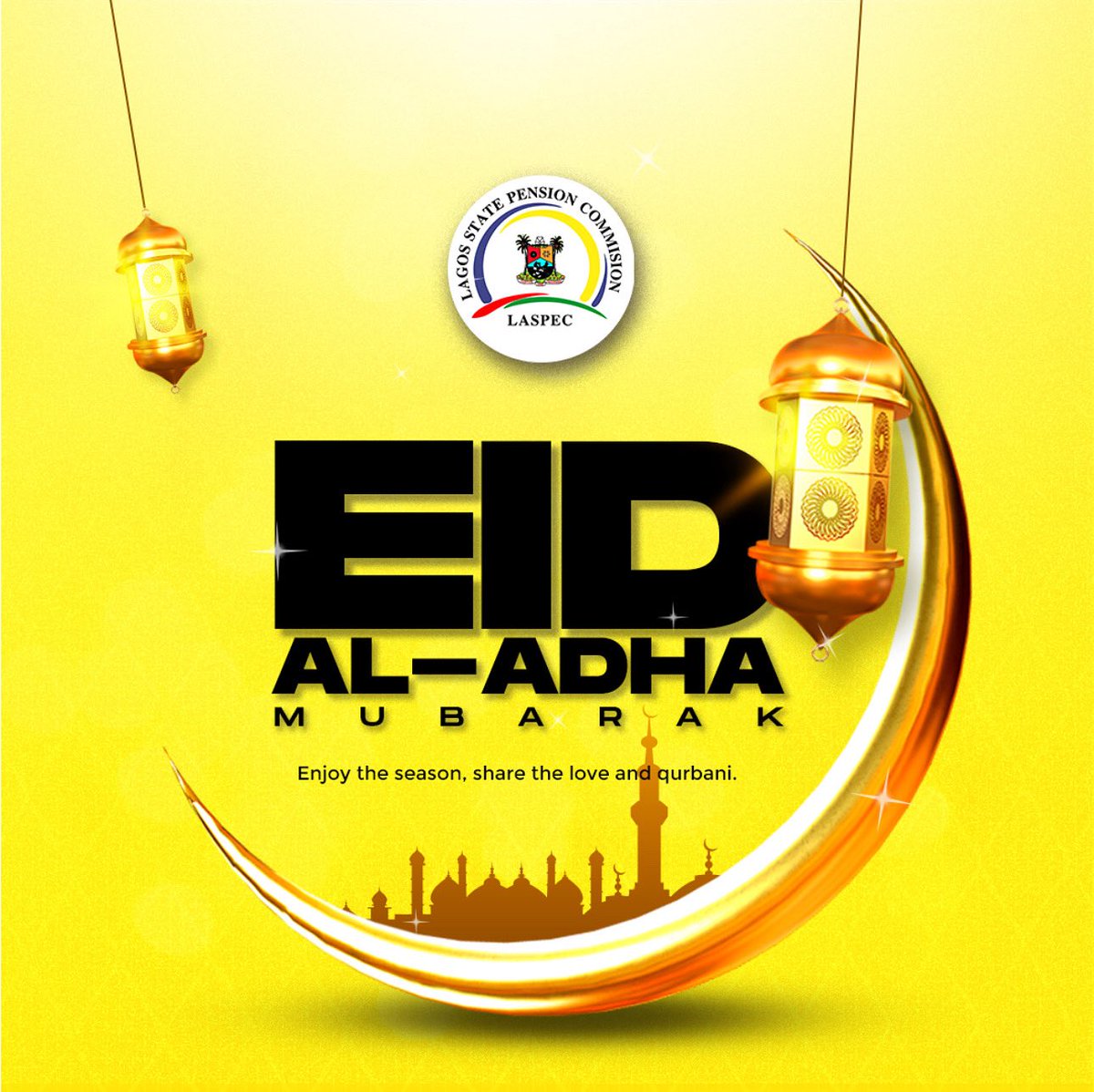 Happy Eid Al-Adha to all Our Muslim pensioners and good people of Lagos. 

#eidmubarak #Eid-al-adha