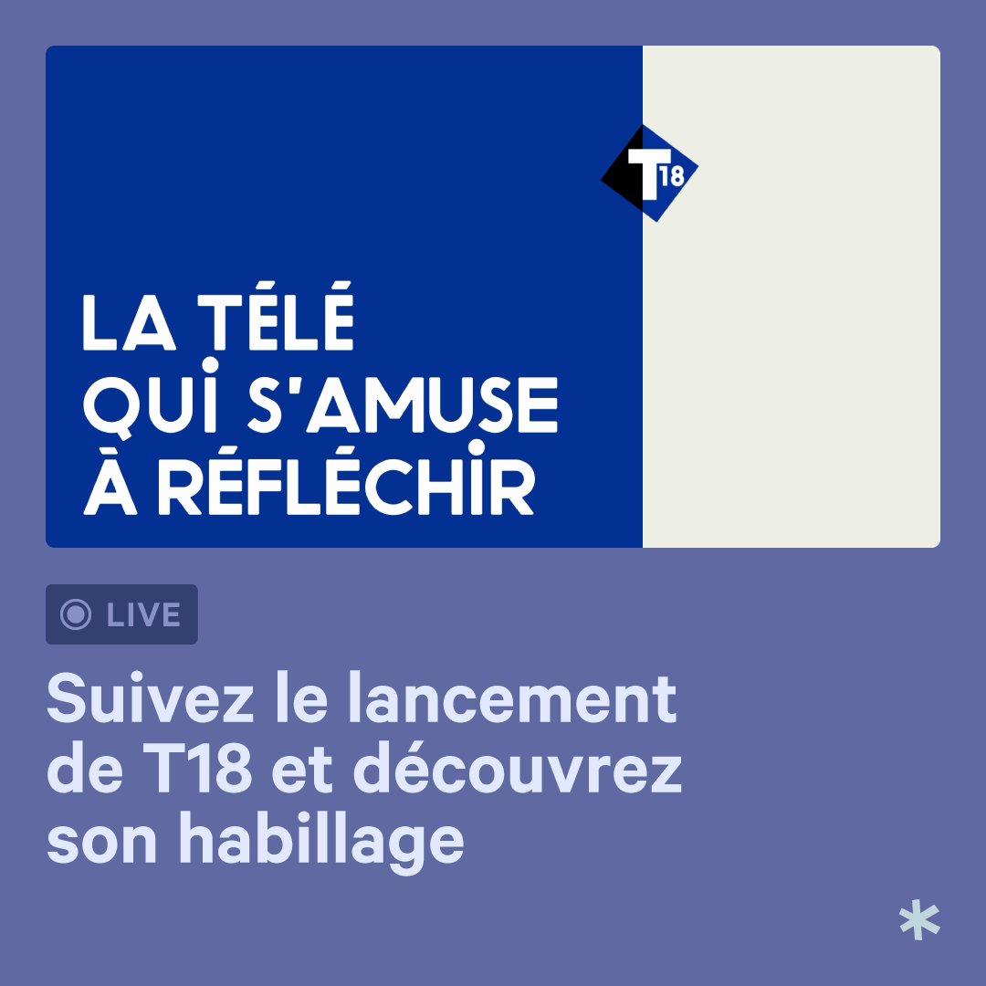🔴 La nouvelle chaîne <a href="/T18_officiel/">T18</a> se lance ce vendredi 6 juin à 19h45 !

Découvrez avec nous son habillage sonore et visuel au fur et à mesure de sa mise à l'antenne dans ce fil actualisé 👇

#habillage #TNT #T18