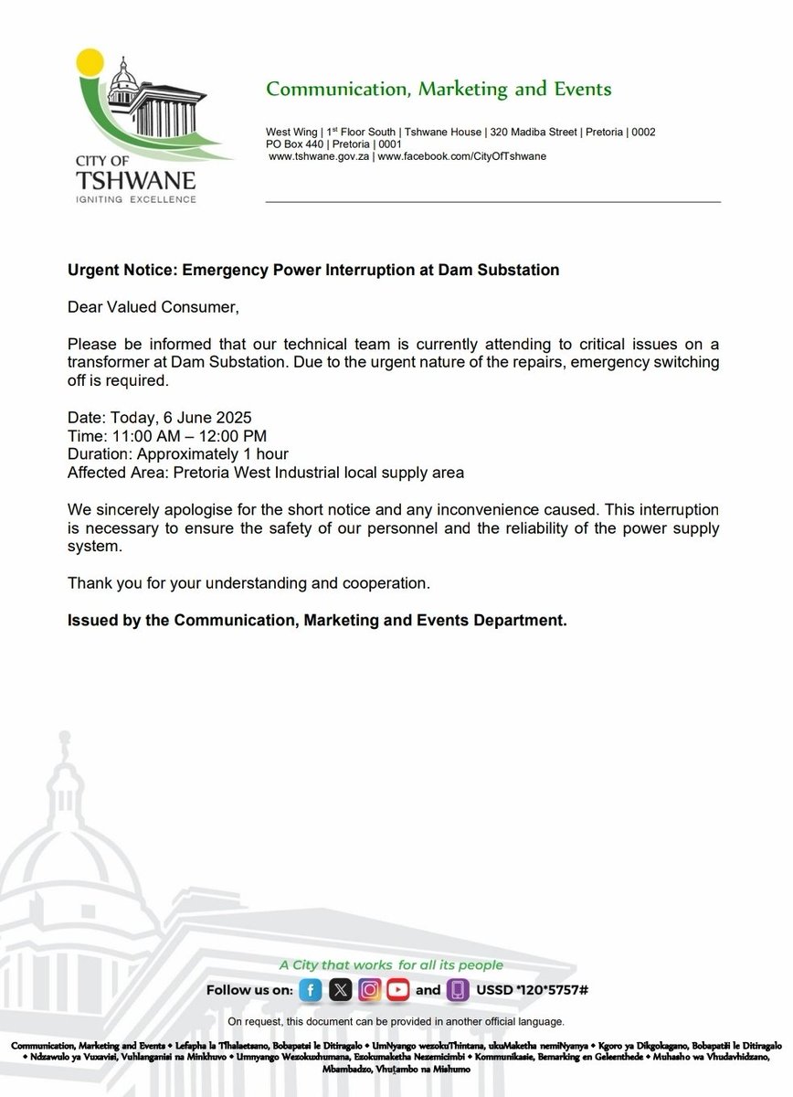 City of Tshwane tweet media