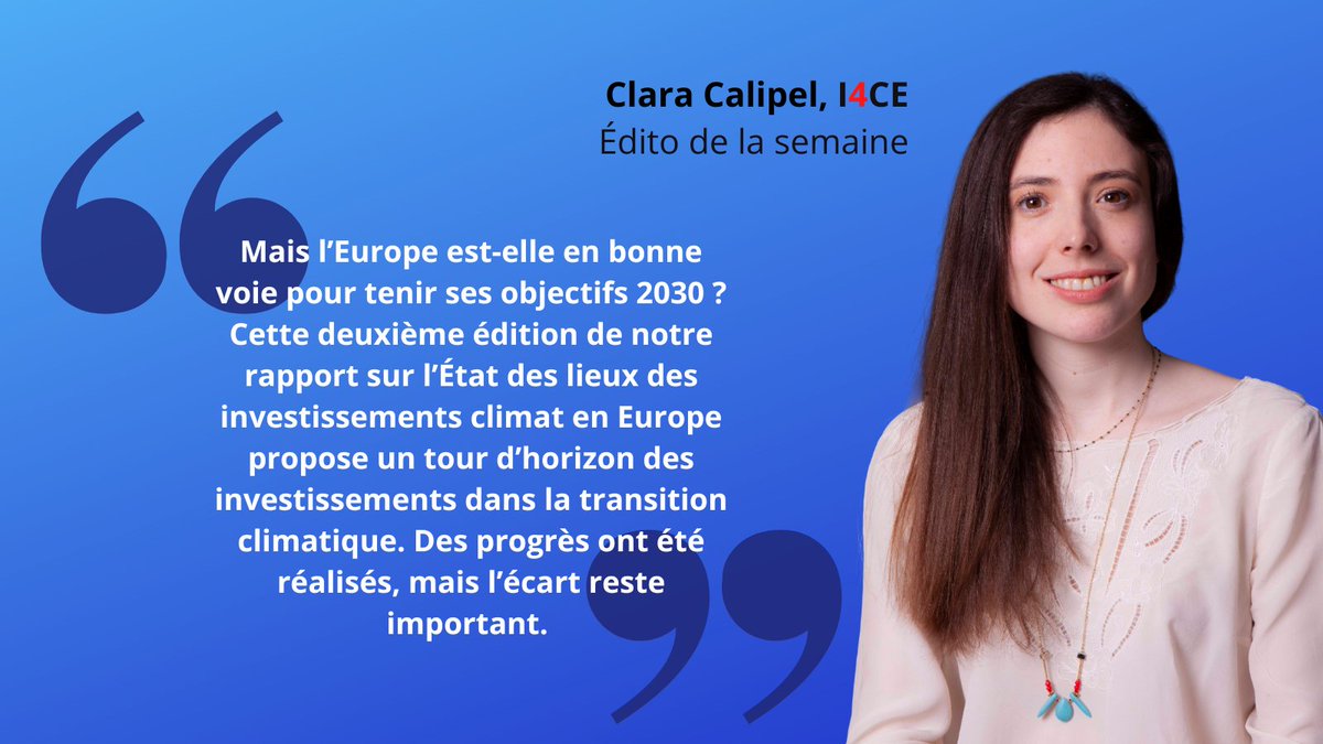 Institut de l'économie pour le climat 🌍 (@i4ce_) on Twitter photo À mi-chemin vers 2030, l’#Europe doit stimuler les #InvestissementsClimat
👉Lire la newsletter avec l’édito de <a href="/CalipelClara/">Clara Calipel</a> #I4CE: i4ce.org/mi-chemin-2030…
👉Pour ne pas manquer nos publications inscrivez-vous à notre newsletter hebdomadaire: i4ce.org/newsletter/
<a href="/UEFrance/">Commission européenne 🇪🇺</a> À mi-chemin vers 2030, l’#Europe doit stimuler les #InvestissementsClimat
👉Lire la newsletter avec l’édito de <a href="/CalipelClara/">Clara Calipel</a> #I4CE: i4ce.org/mi-chemin-2030…
👉Pour ne pas manquer nos publications inscrivez-vous à notre newsletter hebdomadaire: i4ce.org/newsletter/
<a href="/UEFrance/">Commission européenne 🇪🇺</a>