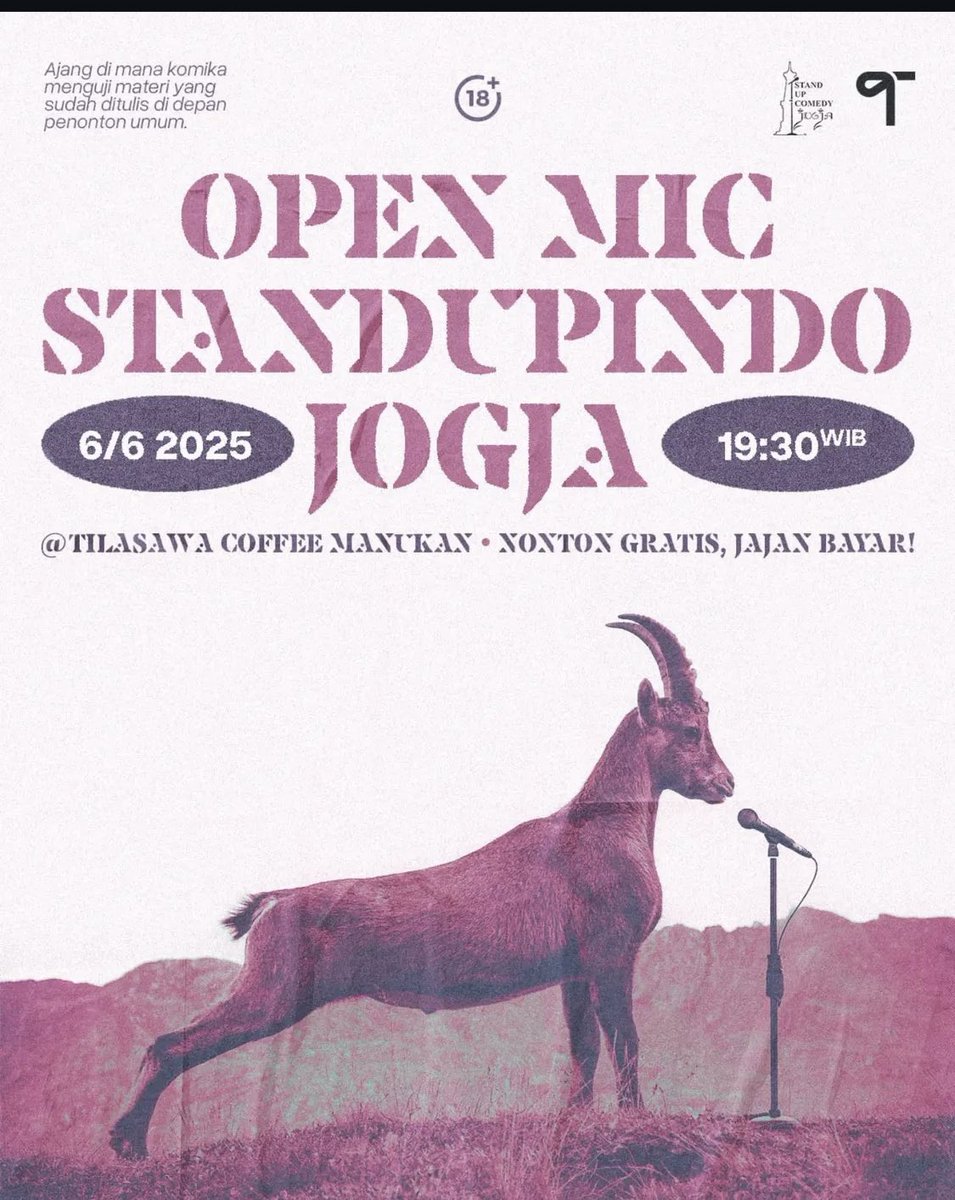 Yuk datang malam ini.

Gratis dan wajib jajan ya 🔥🔥🛒🤺
#openmicstandupindojgj