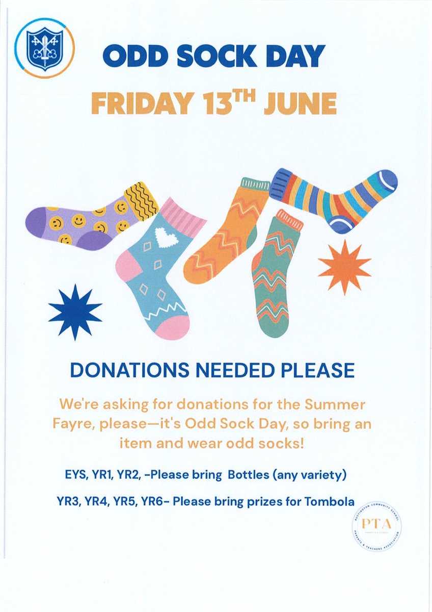 RustingtonCPS's tweet image. Upcoming PTA events this month
Donation details on poster
🎟️🎉🧦