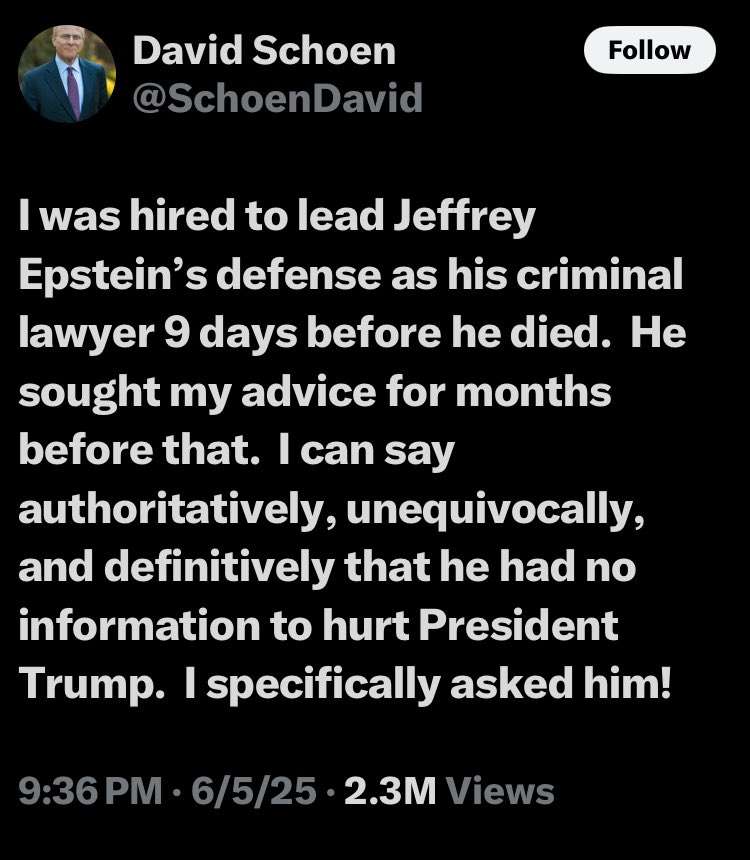 <a href="/catturd2/">Catturd ™</a> Well one things for sure Epstein’s attorney debunked Elon, could Trump have a defamation lawsuit against Elon?