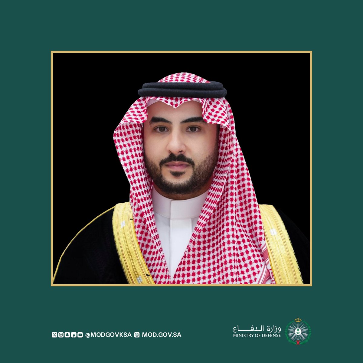 modgovksa's tweet image. رفع صاحب السمو الملكي الأمير خالد بن سلمان بن عبدالعزيز #وزير_الدفاع أسمى التهاني والتبريكات لمقام خادم الحرمين الشريفين الملك سلمان بن عبدالعزيز آل سعود، ولصاحب السمو الملكي الأمير محمد بن سلمان بن عبدالعزيز آل سعود ولي العهد رئيس مجلس الوزراء -حفظهما الله-، بمناسبة عيد الأضحى…