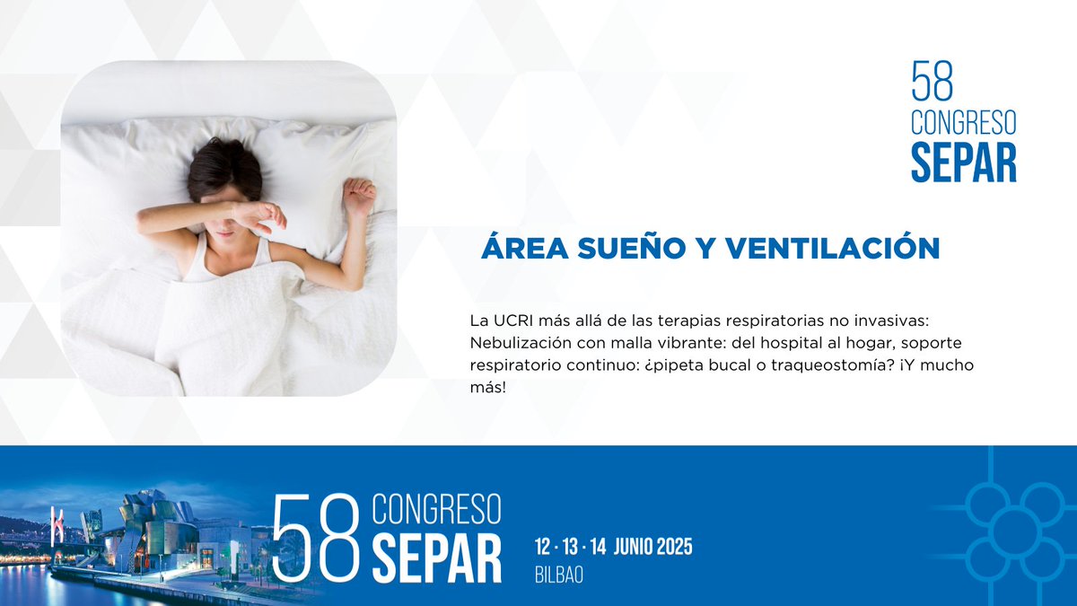 ➡️ Área de #SueñoyVentilación en el 58º Congreso Nacional de #SEPAR

La UCRI más allá de las terapias respiratorias no invasivas: nebulización con malla vibrante, soporte respiratorio continuo ¡y mucho más!

 Más información: n9.cl/n3edw