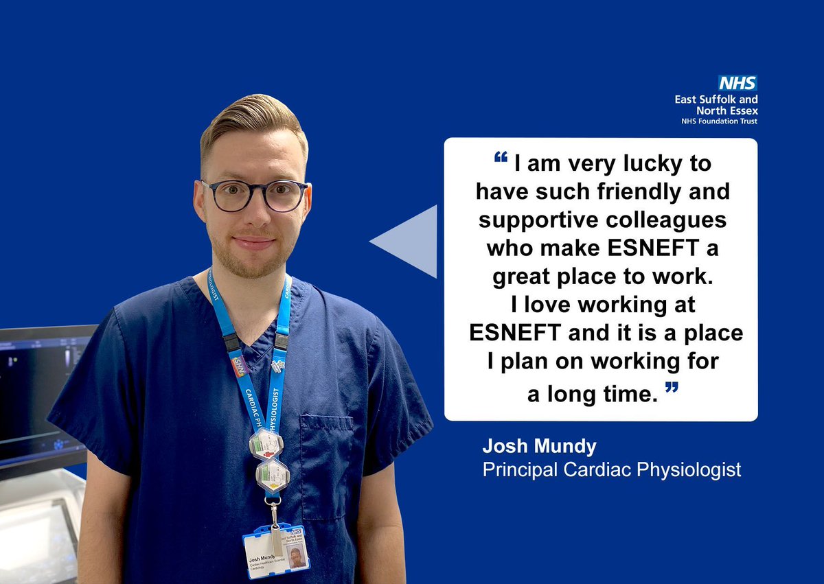 Josh Mundy is the Principal Cardiac Physiologist at Ipswich Hospital. Josh went from a biomedical science graduate to leading the cardiac team, with the opportunity of doing the Scientist Training Programme (STP)👇

#NHS #NHSJobs #HiringNow #TimeToShine