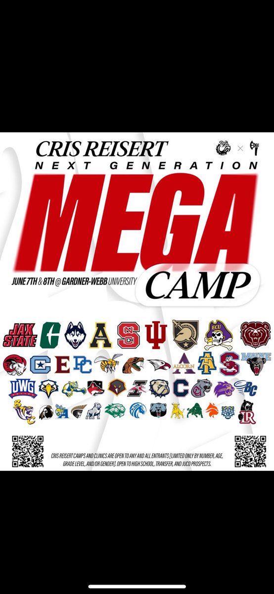 I will be in attendance at Gardner Webb mega camp ready to showcase my work 
<a href="/pepman704/">Matt Morrow</a> <a href="/GWUCoachPinnix/">Darius Pinnix Jr</a>