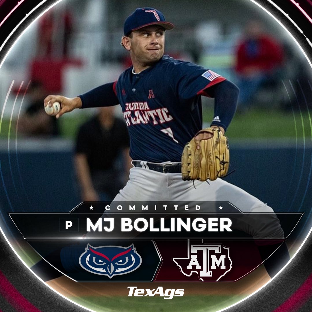 TexAgs (@texags) on Twitter photo Welcome to Aggieland, <a href="/BollingerMj/">Michael (MJ) Bollinger Jr.</a> 👍
In 2025, Bollinger posted a 2.01 ERA and a 1.13 WHIP in 44.2 innings across 28 appearances for the Owls ⚾️
#GigEm Welcome to Aggieland, <a href="/BollingerMj/">Michael (MJ) Bollinger Jr.</a> 👍
In 2025, Bollinger posted a 2.01 ERA and a 1.13 WHIP in 44.2 innings across 28 appearances for the Owls ⚾️
#GigEm