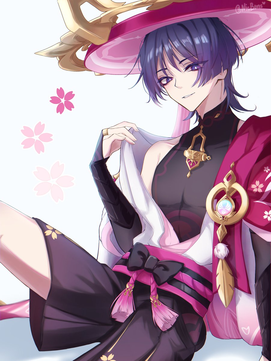 NicBuns's tweet image. Sakura Themed/Pink #Scaramouche #Wanderer🌸☔️