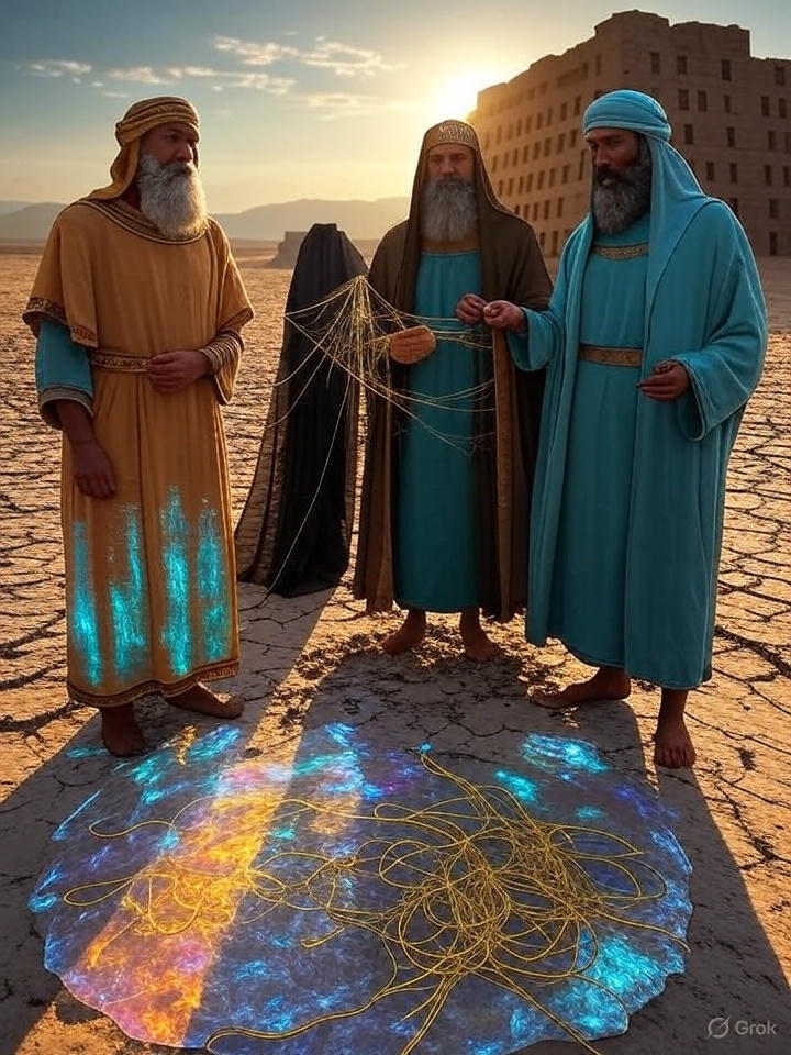 martfotoart's tweet image. Step 2: Reigns (28,800, 36,000, 43,200) align with cycles—3,600 years ≈ a Saros eclipse variant. A pre-diluvian calendar? Geometry whispers through numbers. (Ashmolean WB 444) #ObscureTruth #CosmicCycles