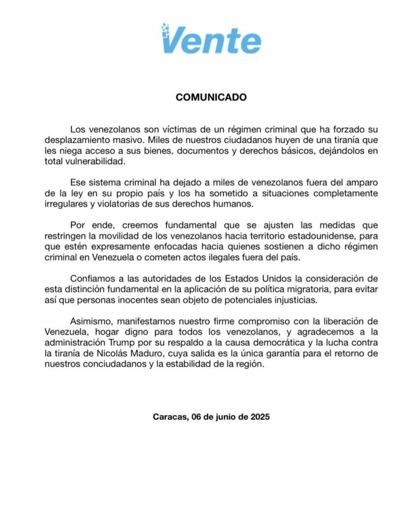 #COMUNICADO / Los venezolanos son víctimas de un régimen criminal que ha forzado su desplazamiento masivo.

📄goo.su/oUDCpmX