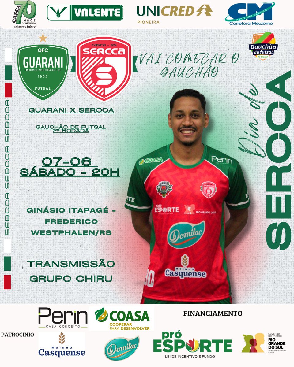 serccacasca's tweet photo. Vai começar o Gauchão de Futsal! 🇧🇬 

Vamos pegar a estrada rumo a Frederico Westphalen para enfrentar o Guarani, no Ginásio Itapagé, neste sábado, 7 de junho, a partir das 20h. A partida é válida pela 2ª rodada da competição. https://t.co/j1BO2CJApK