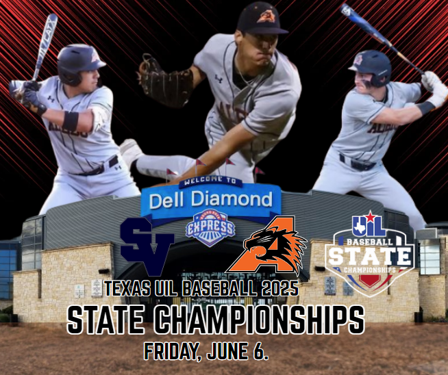 Texas UIL SPORTS (@texasuil_sport) on Twitter photo 🏆 STATE CHAMPIONSHIP
Aledo vs. Smithson Valley
📺 bit.ly/4B0J7BL
📅 Friday, June 6.
⏰ 7p.
<a href="/AHSBSBLBooster/">Aledo Bearcat Baseball</a> <a href="/AledoAthletics/">Aledo Athletics</a> <a href="/AledoHFC/">AledoFootball</a> <a href="/AledoISD/">Aledo ISD</a> <a href="/thecoach777/">Mike Evans</a> <a href="/KevinLonnquist/">Kevin Lonnquist</a> <a href="/GraysonMckelvey/">Grayson Mckelvey</a> <a href="/LucasNawrocki61/">Lucas Nawrocki</a> <a href="/NickFoster2025/">Nick Foster</a> <a href="/BlakeBurdine/">Blake Burdine</a> <a href="/luke_gladchuk/">Luke Gladchuk</a> 🏆 STATE CHAMPIONSHIP
Aledo vs. Smithson Valley
📺 bit.ly/4B0J7BL
📅 Friday, June 6.
⏰ 7p.
<a href="/AHSBSBLBooster/">Aledo Bearcat Baseball</a> <a href="/AledoAthletics/">Aledo Athletics</a> <a href="/AledoHFC/">AledoFootball</a> <a href="/AledoISD/">Aledo ISD</a> <a href="/thecoach777/">Mike Evans</a> <a href="/KevinLonnquist/">Kevin Lonnquist</a> <a href="/GraysonMckelvey/">Grayson Mckelvey</a> <a href="/LucasNawrocki61/">Lucas Nawrocki</a> <a href="/NickFoster2025/">Nick Foster</a> <a href="/BlakeBurdine/">Blake Burdine</a> <a href="/luke_gladchuk/">Luke Gladchuk</a>