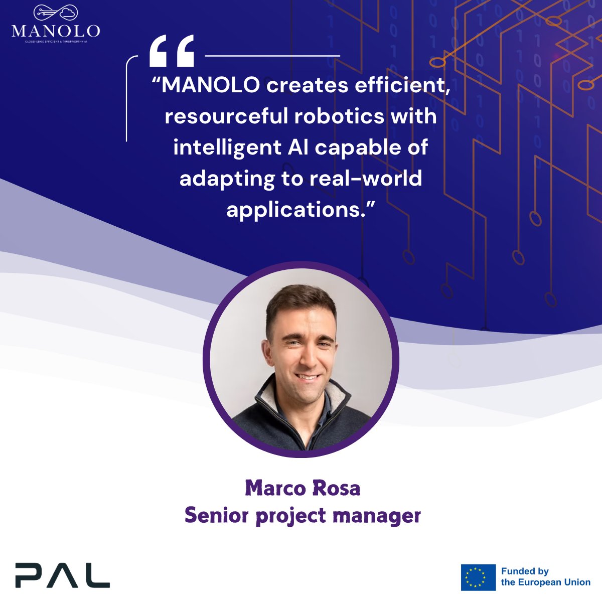 MANOLO Project (@manolo_project) on Twitter photo What does MANOLO mean to our partner, <a href="/PALRobotics/">PAL Robotics</a> ? 🤖
🎥 Visit the MANOLO website to learn more: manolo-project.eu
𝑾𝒉𝒂𝒕 𝒅𝒐𝒆𝒔 𝑴𝑨𝑵𝑶𝑳𝑶 𝒎𝒆𝒂𝒏 𝒕𝒐 𝒚𝒐𝒖? 💡
Stay tuned for more insights from our partners! 🚀 What does MANOLO mean to our partner, <a href="/PALRobotics/">PAL Robotics</a> ? 🤖
🎥 Visit the MANOLO website to learn more: manolo-project.eu
𝑾𝒉𝒂𝒕 𝒅𝒐𝒆𝒔 𝑴𝑨𝑵𝑶𝑳𝑶 𝒎𝒆𝒂𝒏 𝒕𝒐 𝒚𝒐𝒖? 💡
Stay tuned for more insights from our partners! 🚀