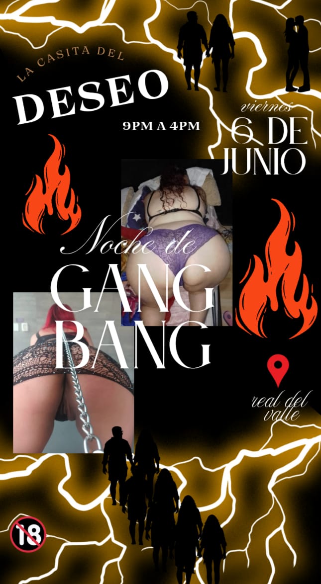 Buen día amigos está semana tendremos dos eventos hoy aremos un gang Bang para dos chicas <a href="/jessyjon/">Jessyjon</a> y <a href="/Vickang8/">Vickang</a> y mañana será noche de pecado y descontrol singles y parejitas informes al md y recuerden hoy noche de gang Bang singles solventes y formales md