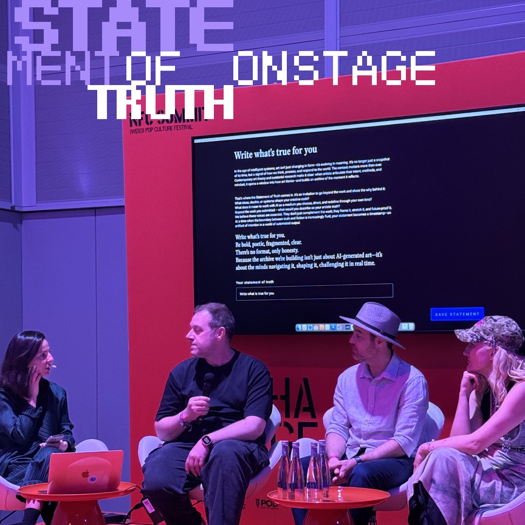 The AI Art Magazine (@the_ai_art_mag) on Twitter photo During a great panel with <a href="/xCROSSLUCID/">CROSSLUCID</a> and <a href="/travisleroy/">Travis LeRoy Southworth</a> moderated by <a href="/eleonorabrizi/">Eleonora Brizi ๐ฌ๏ธ BREEZY</a>, at <a href="/NFCsummit/">NFC SUMMIT - LISBON - JUNE 4-6 2025</a> <a href="/grillandchill/">Mike Brauner</a> announced our brand new artist directory and the Statement of Truth. How exciting! Thank you <a href="/100collectors/">100 collectors</a> for inviting! During a great panel with <a href="/xCROSSLUCID/">CROSSLUCID</a> and <a href="/travisleroy/">Travis LeRoy Southworth</a> moderated by <a href="/eleonorabrizi/">Eleonora Brizi ๐ฌ๏ธ BREEZY</a>, at <a href="/NFCsummit/">NFC SUMMIT - LISBON - JUNE 4-6 2025</a> <a href="/grillandchill/">Mike Brauner</a> announced our brand new artist directory and the Statement of Truth. How exciting! Thank you <a href="/100collectors/">100 collectors</a> for inviting!